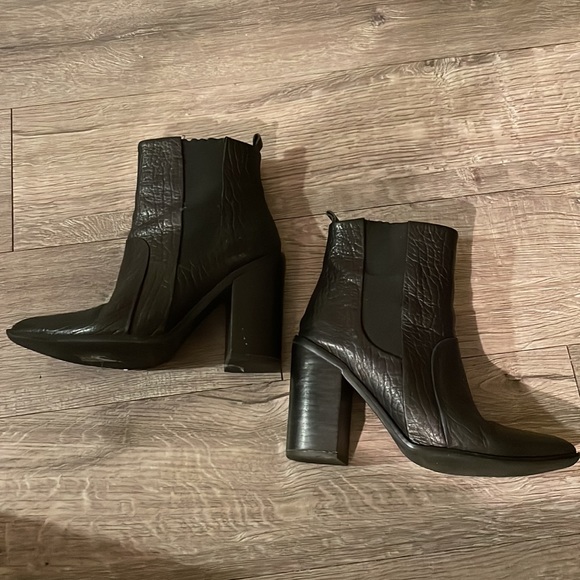 Black Soft Leather Ankle Booties - Picture 3 of 8